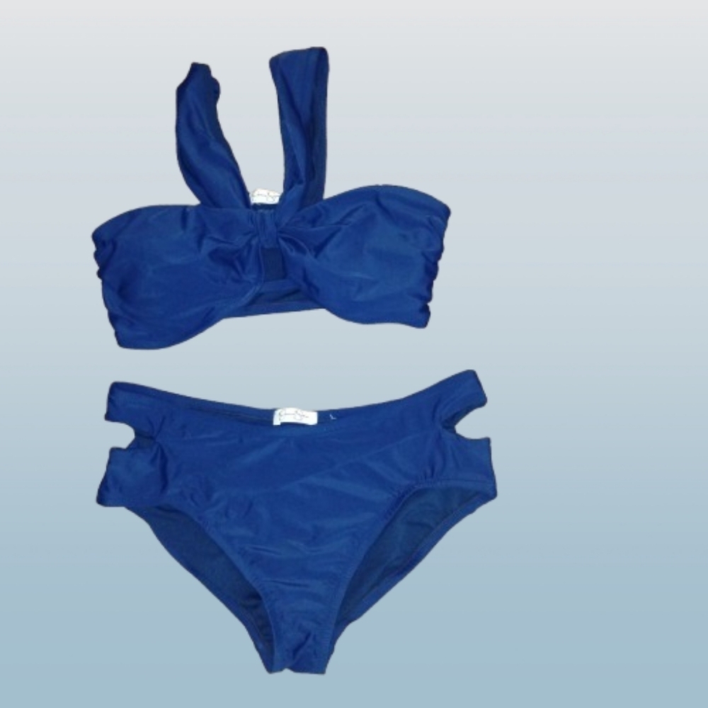 NEW Summer 26 Jessica‎ Simpson XL Bikini – Halter Top & Cut-Out Bottom